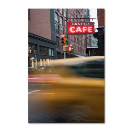 Trademark Fine Art Moises Levy 'Cafe and Cab' Canvas Art, 30x47 ALI16639-C3047GG